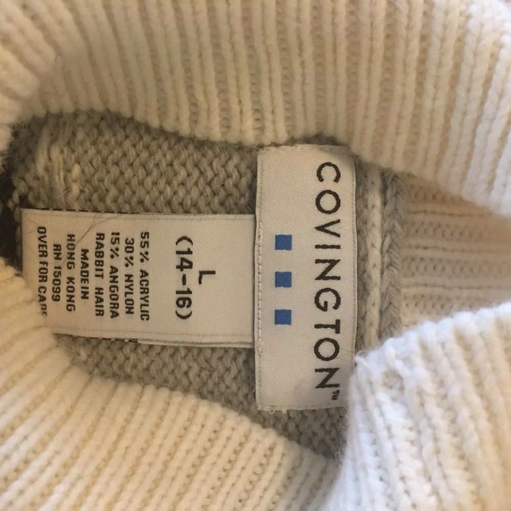 Covington Fair Isle Classic Comfortable Mock Neck Neutral Soft Sweater Size L - Picture 6 of 7